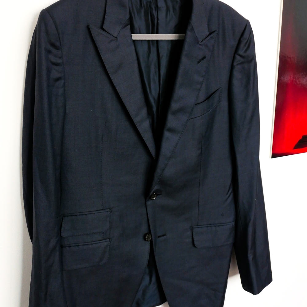 Tom Ford Navy Two-Button Wool Blazer